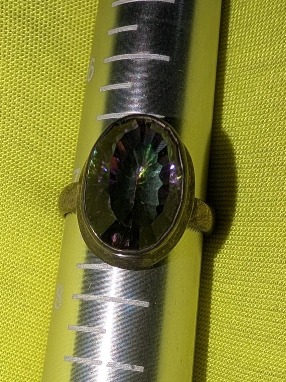 Rainbow topaz ring